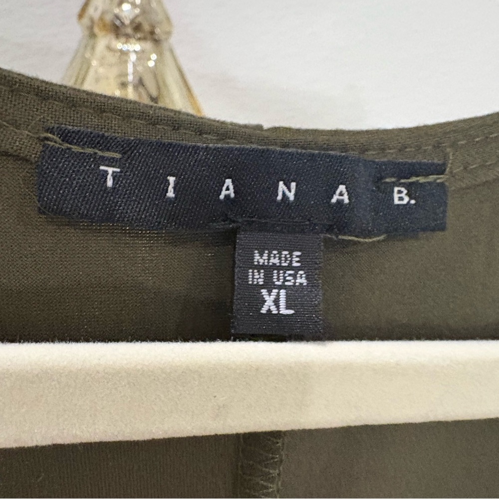 NWT Tiana B. Olive Green Shark Bite Swing Dress - Size XL - Picture 4 of 9